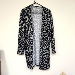 Grey & Black Leopard Cardigan